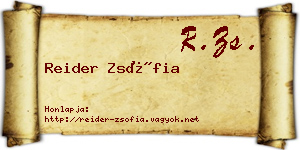 Reider Zsófia névjegykártya